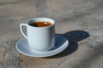 Fototapeta na wymiar Turkish coffee in a white cup 5