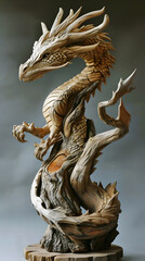 traditional chinese wooden dragon, symbol of the year, generative ai