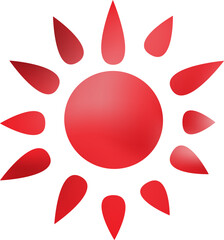 Watercolor abstract sun, vector painting symbol design 