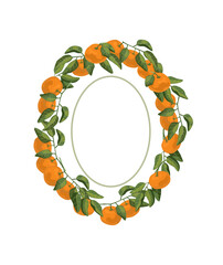 wreath of mandarins and leafs