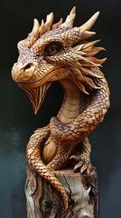 traditional chinese wooden dragon, symbol of the year, generative ai - 722445763