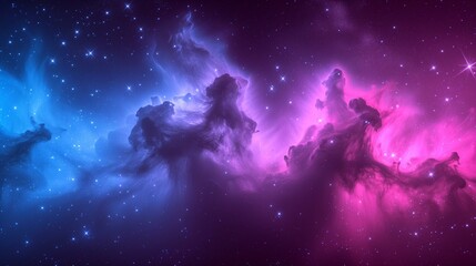 Ethereal clouds within a deep space galaxy.