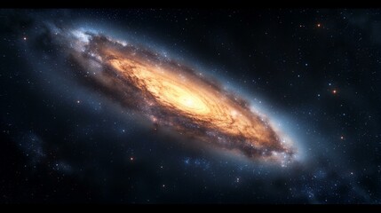 Stunning view of the Andromeda galaxy in deep space.