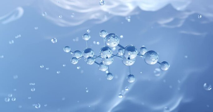 Adipic acid rotating molecular structure, 3d model of molecule, hexanedioic acid, looped video