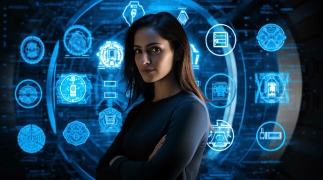 Young Woman in Charge of Cybersecurity