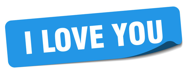 i love you sticker. i love you label