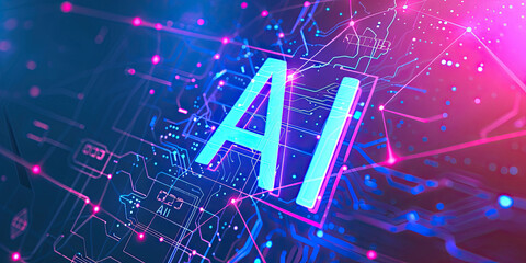 AI processor 3d render, artificial intelligence of digital human