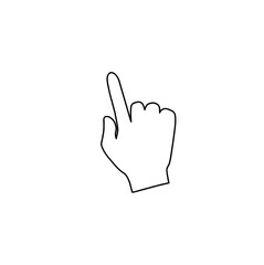 hand with finger up, cursor pointer ,logo symbol  
