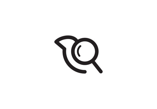 abstract bird find logo design icon template