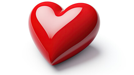 A Glossy Red Heart with a Smooth Surface and Soft Reflections, Symbolizing Love, Affection, and Emotional Connections