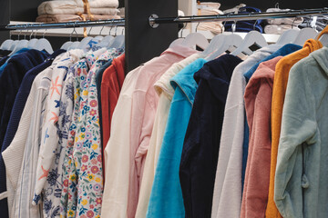 Obraz premium multicolor clothing in the store market