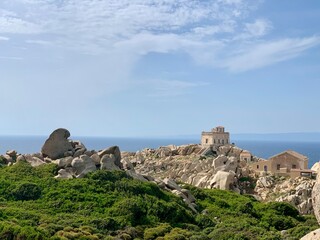 Sardinia landscape rocks and green area