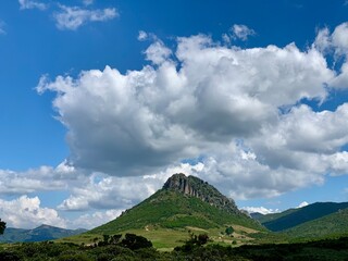 Sardinia landscape green and sky with clouds