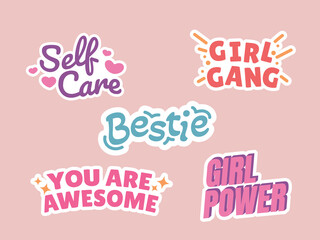 motivational quotes for girls power stickers set
