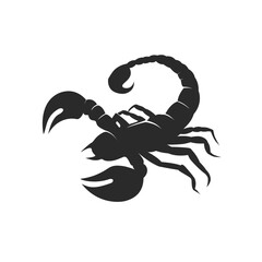 Black Silhouette insect animal scorpion vector