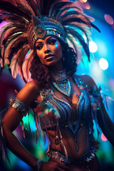 Obraz premium Carnival party background. Brazil, Venetian, carnival, mardi gras, costumes and masks