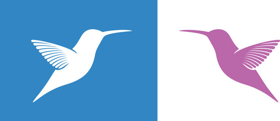 Hummingbird logo. Isolated hummingbird on white background
