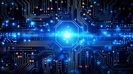 Obraz premium Abstract digital background with technology circuit board texture. Futuristic digital electric tech circuit board pattern background.