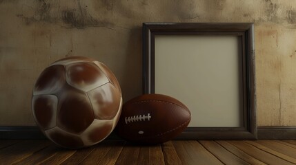 Vintage Balls with Empty Frame