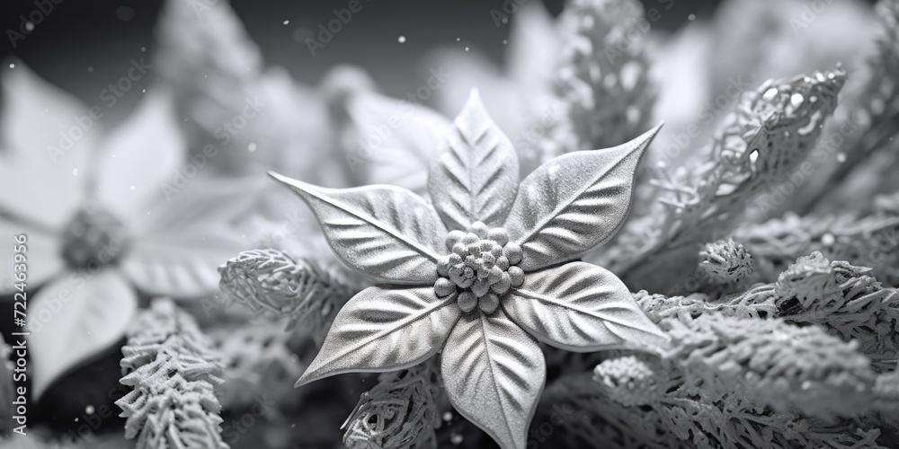 Poster a black and white photo of a flower. suitable for various design projects