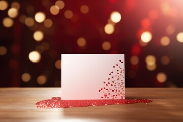 A card sitting on top of a wooden table. Perfect for various occasions and events