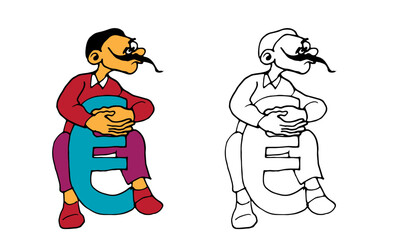 Coloring pages for kids with business people, cartoon style