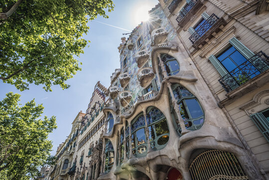 Barcelona, Spain - May 26, 2015: Casa Batllo building by Antonio Gaudi in Barcelona