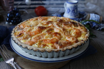fish quiche with shrimps