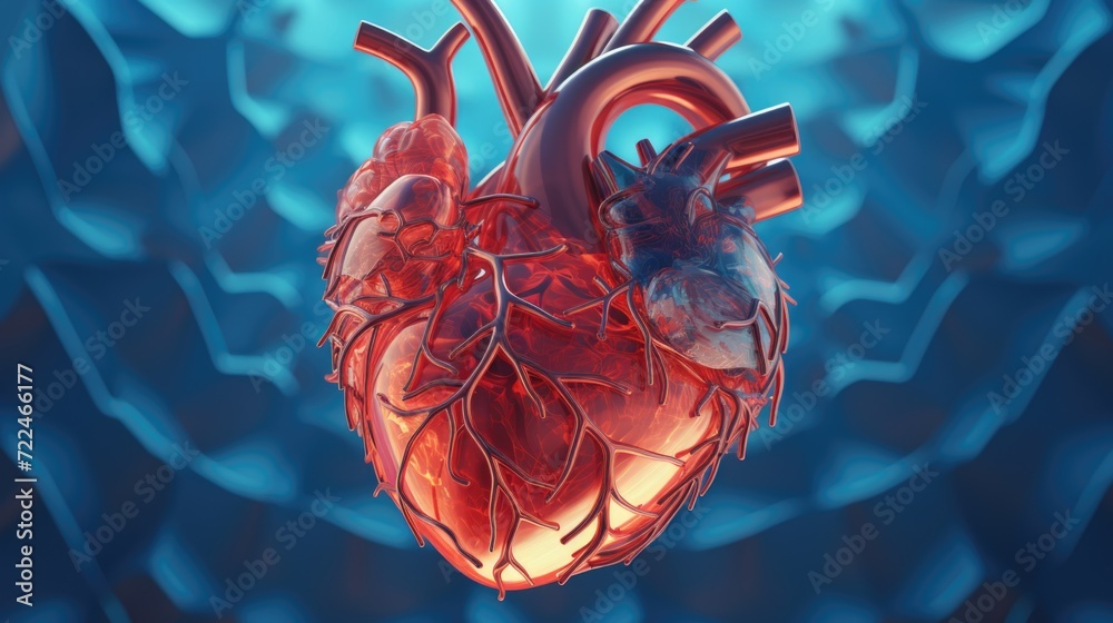 Poster blue background with a heart in the center. suitable for various occasions and designs