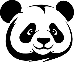 Panda face icon isolated on white background