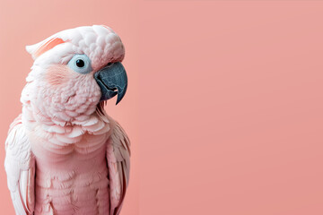 Pretty pink galah cockatoo on a pink background