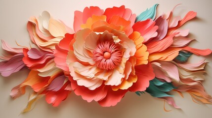 Fototapeta premium Colorful paper flowers background