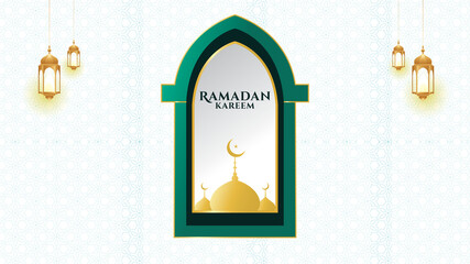 BACKGROUND RAMADHAN KAREEM ILLUSTRATION COLOR GREEN GOLD
