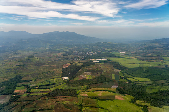 Birds eye view of Panama Farm lands from commercial airplane