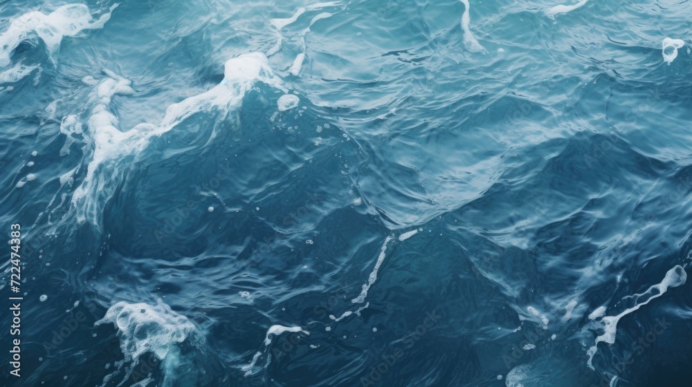 Poster Close-up view of the waves on a body of water. This image captures the natural movement and texture of the water.