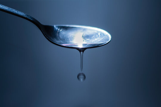 spoon with water drops