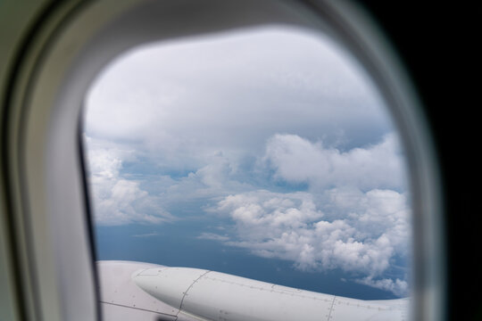 Looking at dense clouds from Plane window