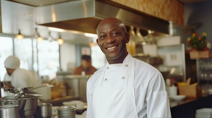 Fototapeta na wymiar Middle age African Male Chef