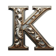 Isolated 3D Letter on a Clear PNG Canvas Generative AI