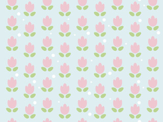 cute background with flowers and dots