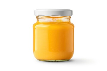 Baby Food Jar Isolated, Kid Puree Glass Bottle, Healthy Child Nutrition, Toddler Diet, Small Jar with Baby Food