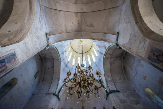 Ananuri, Georgia - July 20, 2015: Ceiling of Church of the Assumption in Ananuri Castle castle complex in Dusheti Municipality