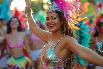 A latin dancer at the rio carnival.