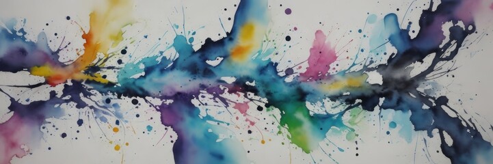 Abstract artwork in alcohol ink technique with splashes and dots of color. Brush stroke and splash color. Contemporary surrealist painting. Modern poster for wall decoration