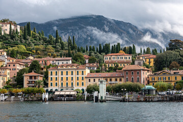 Bellagio at lake Como after rain, seen from Tremezzo
