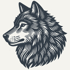 Wolf Head. Vintage woodcut engraving style vector illustration.