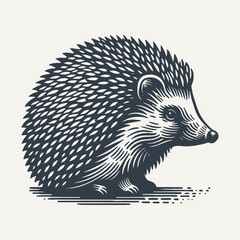 Hedgehog. Vintage woodcut engraving style vector illustration.