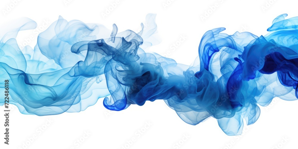 Poster blue smoke is seen in the air against a white background. this image can be used for various purpose