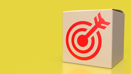 The Target symbol on box for Business concept 3d rendering.