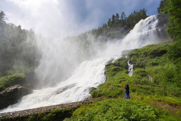Svandalsfossen - waterfall south of Sauda in the region Rogaland, Norway